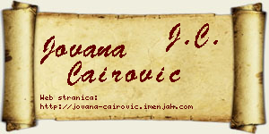 Jovana Čairović vizit kartica